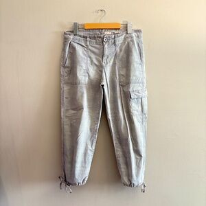 DKNY Stone Wash Grey Cotton Cargo Capri Pants